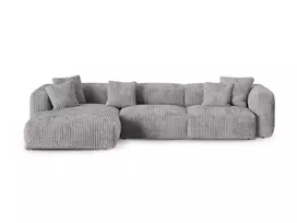 Modular Left Corner Sofa, "Martina", 3 Seats, 370x176x75, Light Grey