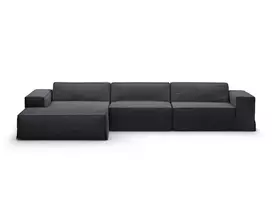 Modular Left Corner Sofa, "Jodie", 4 Seats, 284x166x70, Grey And Blue