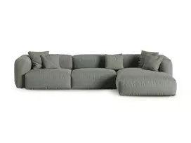 Modular Right Corner Sofa, "Martina", 3 Seats, 370x176x75, Moss Green