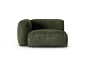 Velvet Modul Left, "Martina", 1 Seat, 120x120x75, Green