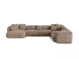 Modular Right Corner Sofa, "Martina", 6 Seats, 420x330x75, Acorn