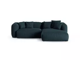 Modular Right Corner Sofa, "Martina", 2 Seats, 280x176x75, Blue Jeans