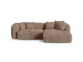 Modular Right Corner Sofa, "Martina", 2 Seats, 280x176x75, Acorn