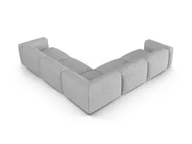 Boucle modular symmetrical corner sofa, "Martina", 5 Seats, 330x330x75, Silver