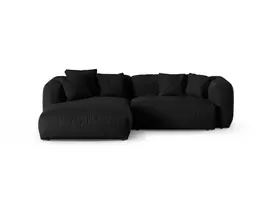 Modular Left Corner Sofa, "Martina", 2 Seats, 280x176x75, Black