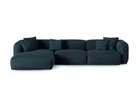 Modular Left Corner Sofa, "Martina", 3 Seats, 370x176x75, Blue Jeans