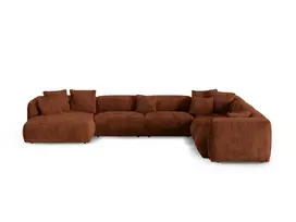 Modular Right Corner Sofa, "Martina", 6 Seats, 420x330x75, Brick
