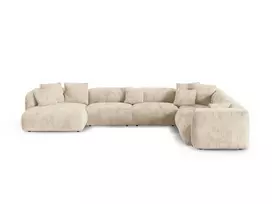 Modular Right Corner Sofa, "Martina", 6 Seats, 420x330x75, Light Beige