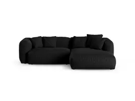 Modular Right Corner Sofa, "Martina", 2 Seats, 280x176x75, Black
