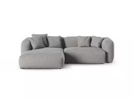 Modular Left Corner Sofa, "Martina", 2 Seats, 280x176x75, Light Grey