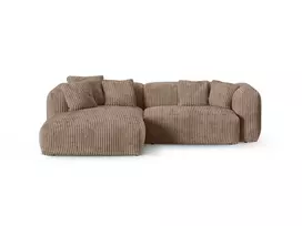 Modular Left Corner Sofa, "Martina", 2 Seats, 280x176x75, Acorn