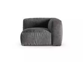 Velvet Modul Armless, "Martina", 1 Seat, 120x120x75, Grey