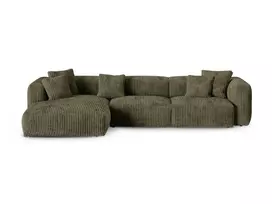 Modular Left Corner Sofa, "Martina", 3 Seats, 370x176x75, Moss Green