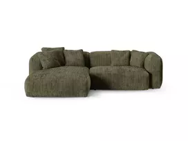Modular Left Corner Sofa, "Martina", 2 Seats, 280x176x75, Moss Green