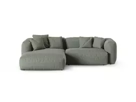Modular Left Corner Sofa, "Martina", 2 Seats, 280x176x75, Moss Green