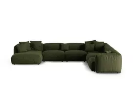 Modular Right Corner Sofa, "Martina", 6 Seats, 420x330x75, Green
