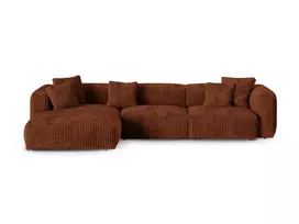 Modular Left Corner Sofa, "Martina", 3 Seats, 370x176x75, Brick