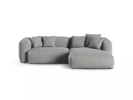 Modular Right Corner Sofa, "Martina", 2 Seats, 280x176x75, Light Grey