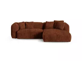 Modular Right Corner Sofa, "Martina", 2 Seats, 280x176x75, Brick