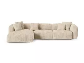 Modular Left Corner Sofa, "Martina", 3 Seats, 370x176x75, Light Beige