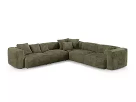 Modular Symmetrical Corner Sofa, "Martina", 5 Seats, 330x330x75, Moss Green
