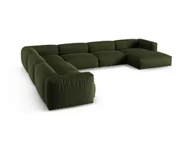 Modular Left Corner Sofa, "Martina", 6 Seats, 420x330x75, Green