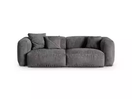 Velvet Modular Sofa, "Martina", 3 Seats, 240x120x75, Grey