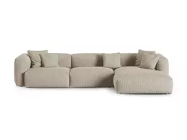 Modular Right Corner Sofa, "Martina", 3 Seats, 370x176x75, Light Beige