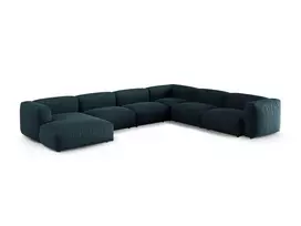 Modular Right Corner Sofa, "Martina", 6 Seats, 420x330x75, Blue Jeans