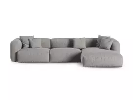 Modular Right Corner Sofa, "Martina", 3 Seats, 370x176x75, Light Grey
