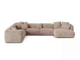 Modular Left Corner Sofa, "Martina", 6 Seats, 404x312x75, Acorn