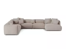 Modular Left Corner Sofa, "Martina", 6 Seats, 404x312x75, Dark Beige