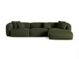Modular Right Corner Sofa, "Martina", 3 Seats, 370x176x75, Green