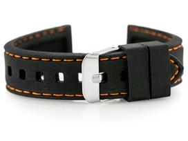 U20 guminis laikrodžio dirželis - juodas/oranžinis 18mm