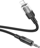 Kabelis AUX Jack 3,5 mm - Lightning Hoco 1,2 m UPA27 juodas