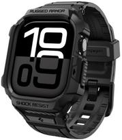 Matinis juodas dėklas - apyrankė Apple Watch 10 / 11 (42mm) laikrodžiui "Spigen Rugged Armor PRO V2"