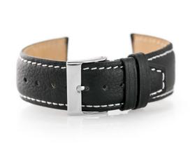 W26 odinis laikrodžio dirželis - PREMIJA - juodas/baltas - 22mm