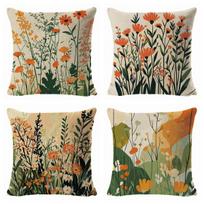 Nauja Pavasarinė Augalų ir Gėlių Pagalvės Užvalkalas Aukštos Klasės Svetainės Atmosferai Dekoruoti Sofos Pagalvės Dangalas 45 * 45 throw pillow four-piece set