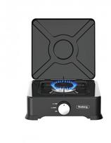 Vienas gazo virsmas ar vāku Rosberg R51454E1, 30mbar\2.2kWh, Juoda anglies plienas, liejimo aliuminio degiklis, Rosberg Vienriņķa gāzes plīts ar vāku Rosberg R51454E1, 30mbar\2,2 kWh, melnais ogļu tērauds, lieta alumī