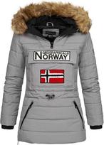 Geografinė Norvegija Moteriška žieminė striukė Belinda žieminė ilga pilka su gobtuvu