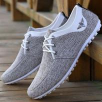 Vyriški laisvalaikio batai Patogūs drobės batai vyrams Madingi plokščiapadžiai su raišteliais Zapatos de Hombre Vyriški vairavimo kedai 43 pilka spalva