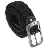 TRESSARI – Juodas elastingas pintas diržas su sidabrine sagtimi 120 cm
