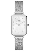 DAMESKAI LAIKRODIS DANIEL WELLINGTON Quadro Lumine Pressed Piano 20mm DW00100580 + DĖŽUTĖ (zw519c)