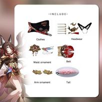 Honkai Star Rail Fugue Tingyun Cosplay Costume Ancient Style Fox Tails Design Women Dress Halloween Carnival Party Suit XXXL