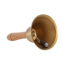 Brass Hand Bell Loud Call Bell Handbell Desk Ringbell with Wooden Handle for Wedding Festival Decoration Food Line