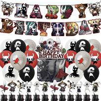 30 vnt. Hollow Knight vakarėlio balionai, komplekte vėliavėlė, torto viršus, balionas