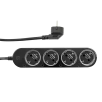 Shelly Power Strip 4 Gen4 išmanusis kištukas su el. sąnaudų matavimu Matter, Zigbee, Wifi, Bluetooth, juodas