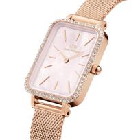 MOTERIKOS LAIKRODIS DANIEL WELLINGTON Quadro Lumine Bezel Melrose Pink DW00100669 + DĖŽUTĖ (zw519j)