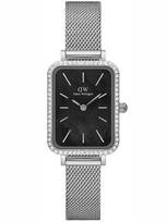 LAIKRODIS DAMES DANIEL WELLINGTON Quadro Silver Mesh DW00100667 + DĖŽUTĖ (zw519k)