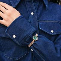 MOTERiŠKAS LAIKRODIS DANIEL WELLINGTON Elan Lumine Malachite Rožinė Aukso 22mm DW00100721 + DĖŽUTĖ (zw522c)